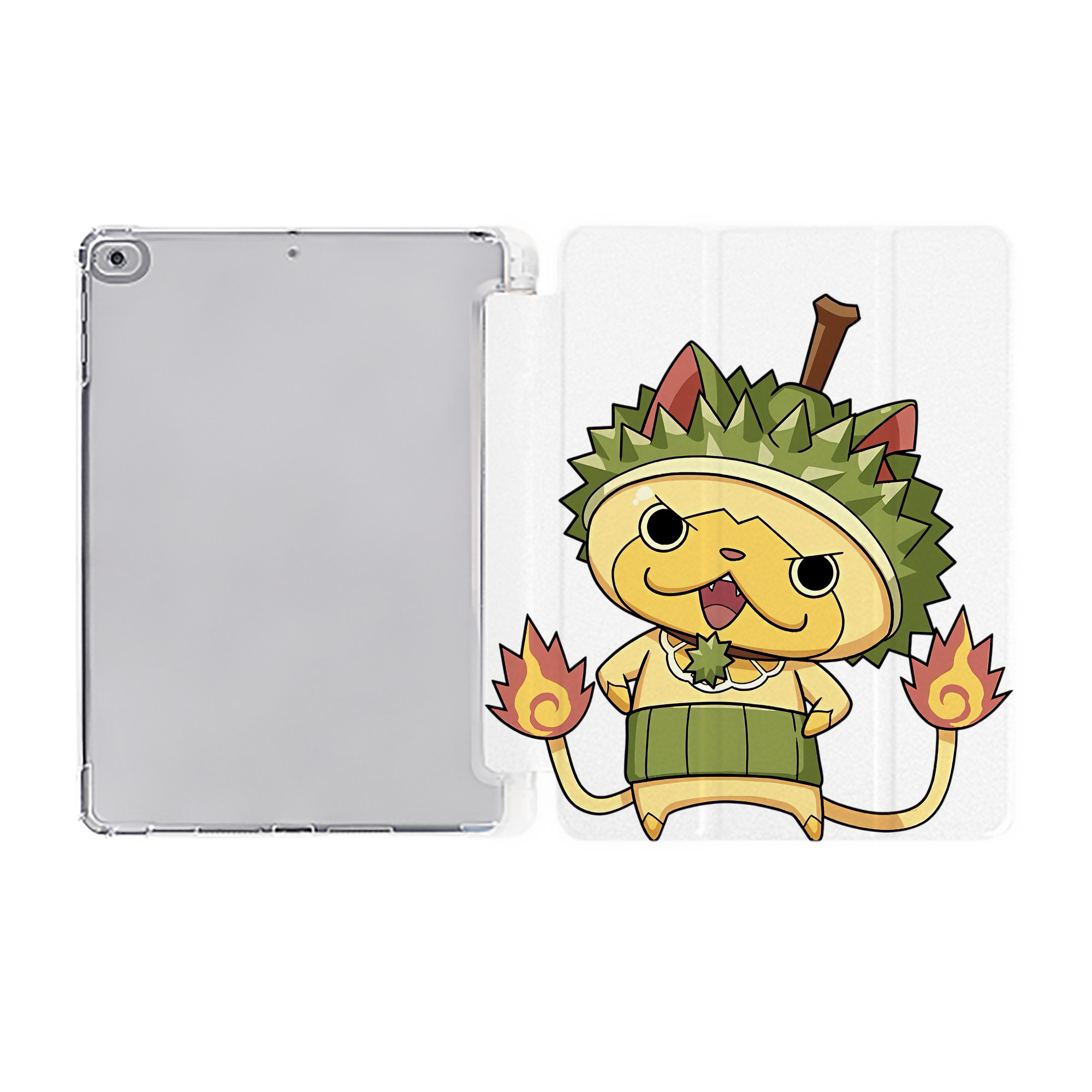 （画像用） 妖怪ウォッチ Yo-kai Watch IPad ケース ペン収納付き 三つ折りスタンド PUレザー×シリコン 対応機種9.5/10.5/10.9インチ